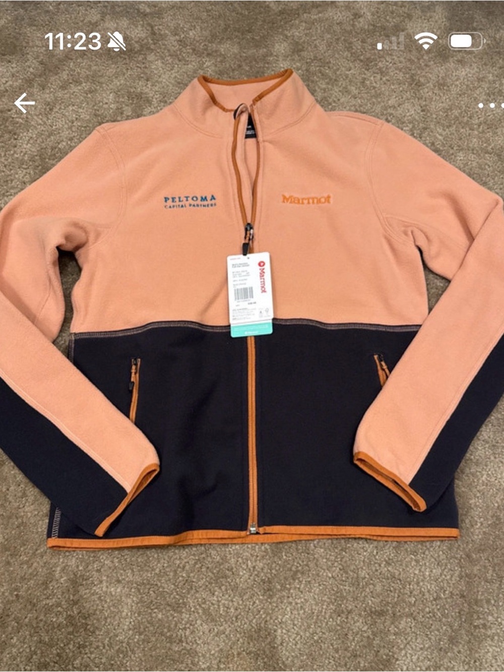 Marmot Peach and Black Full-Zip Women's Fleece Jacket